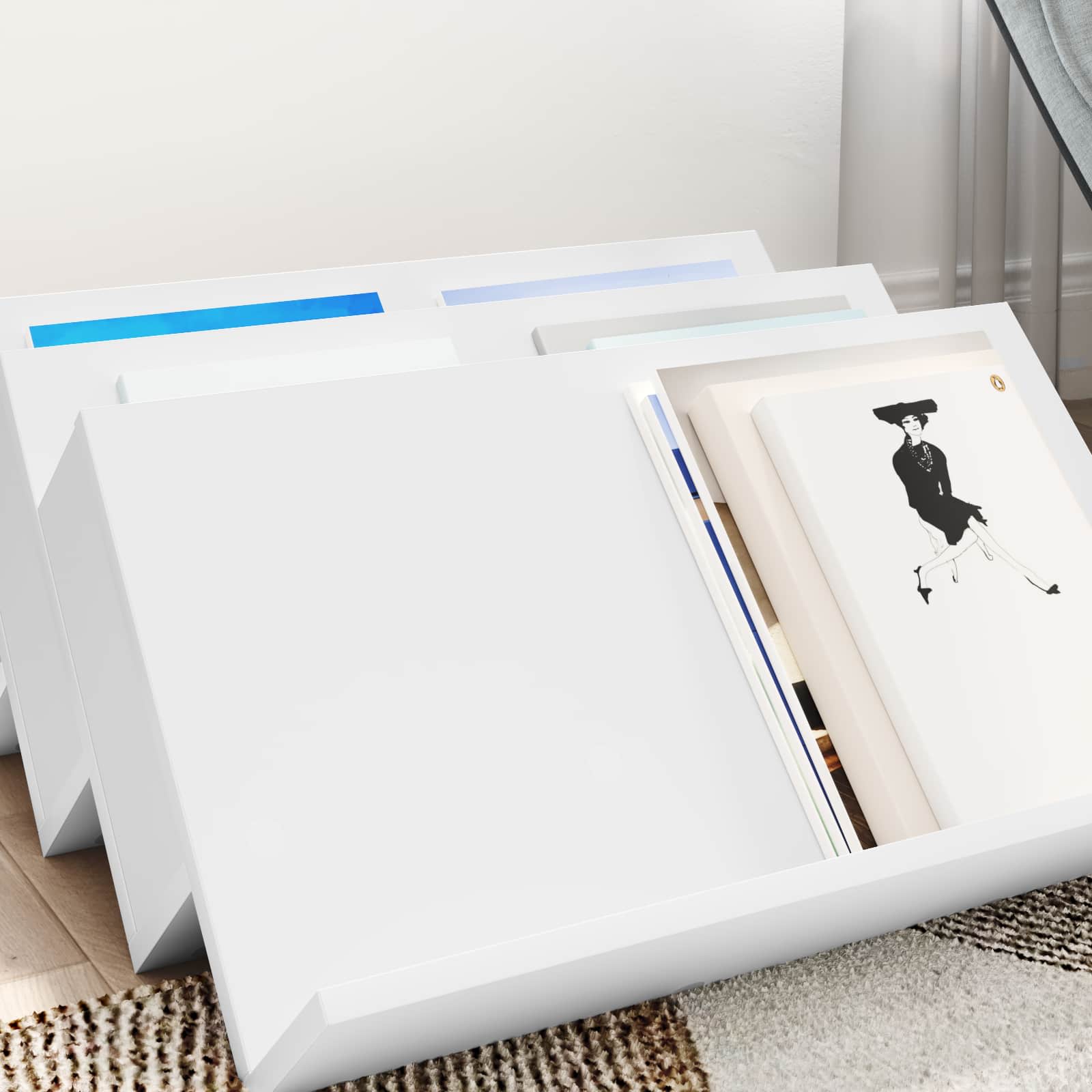 Ράφι Περιοδικών Λευκό 65 x 53 x 28,5 εκ Επεξεργασμένο ξύλο