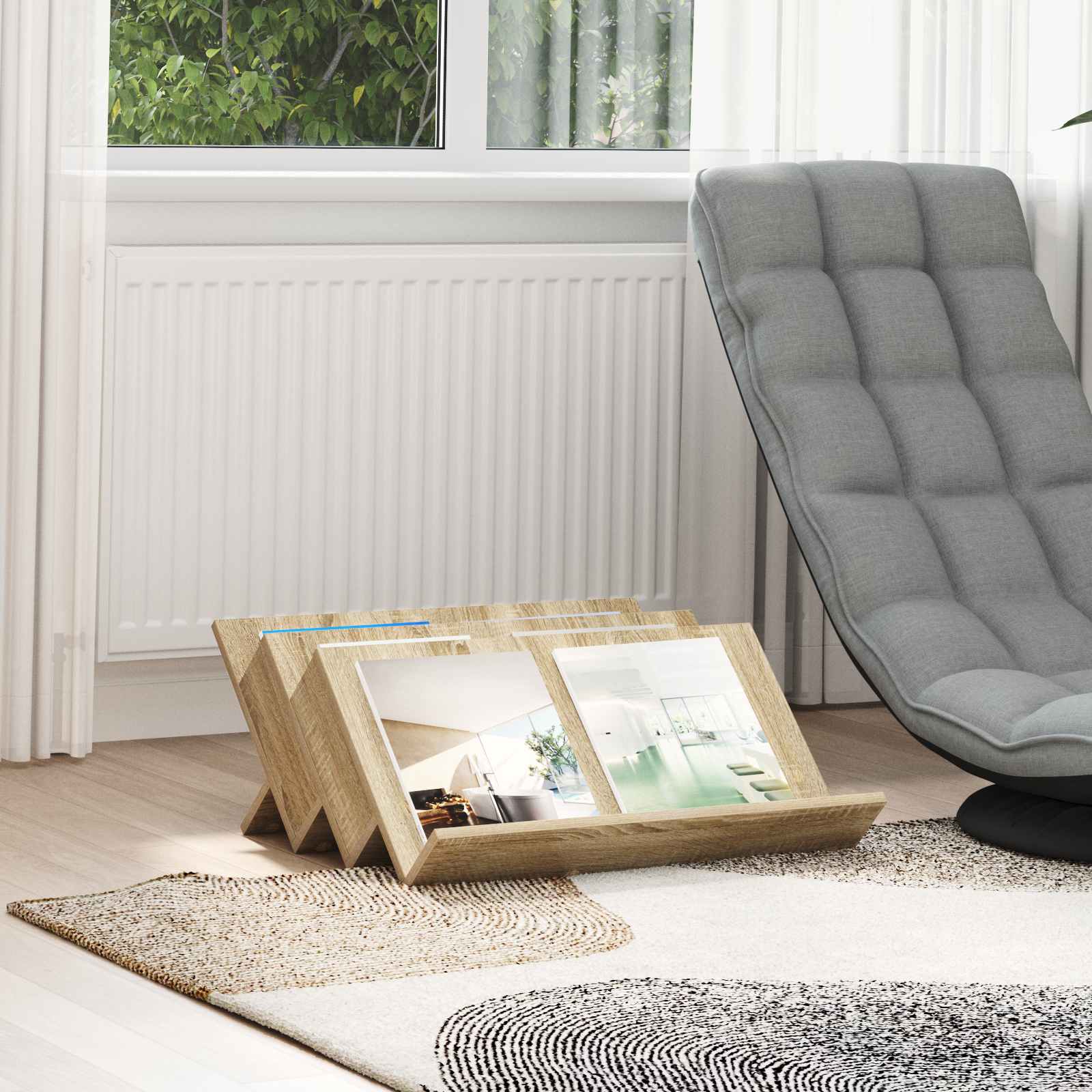 Ράφι Περιοδικών με ράφι Δρύς Sonoma 65 x 53 x 28,5 εκ