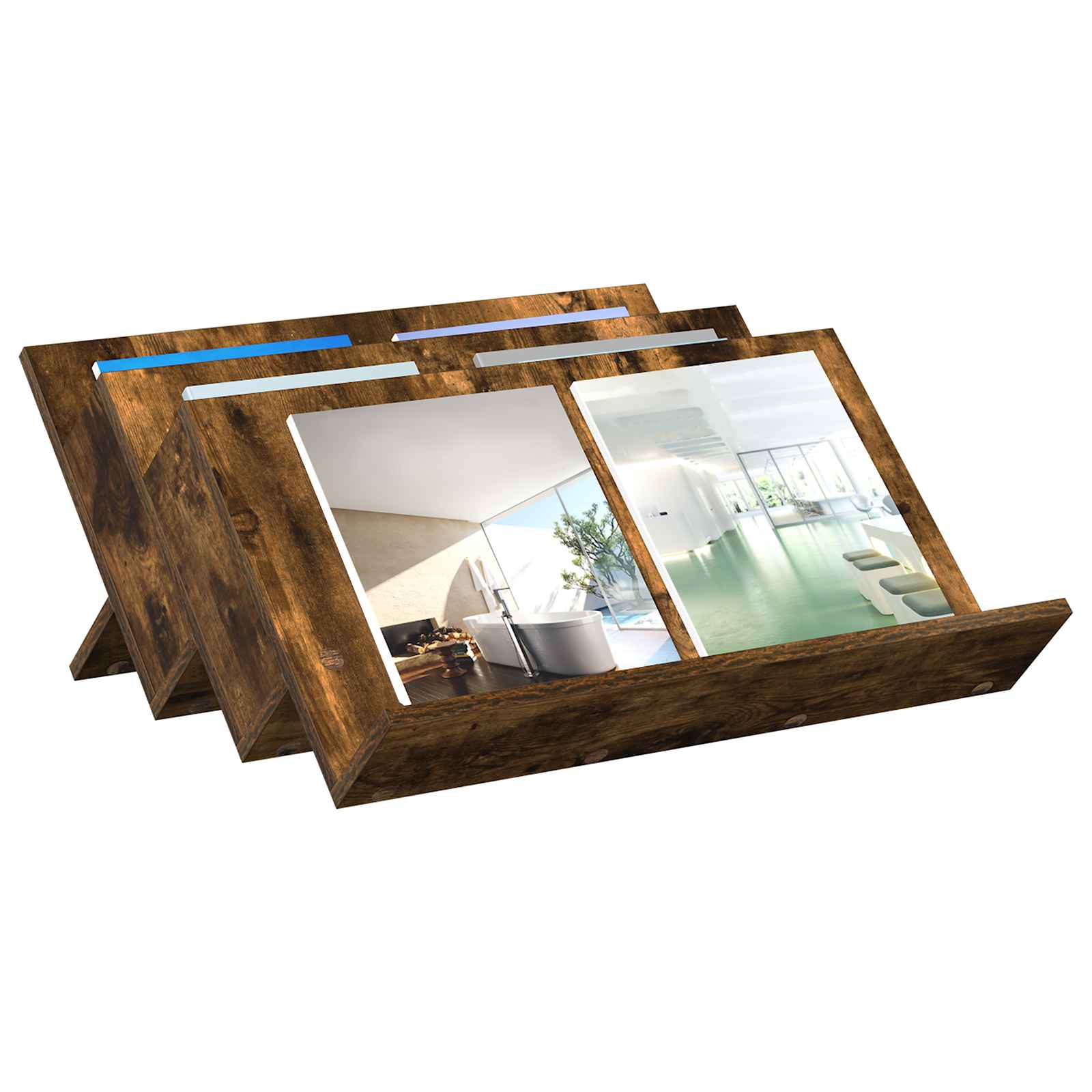 Ράφι Περιοδικών με ράφι Καπνιστό Δρύς 65 x 53 x 28,5 εκ
