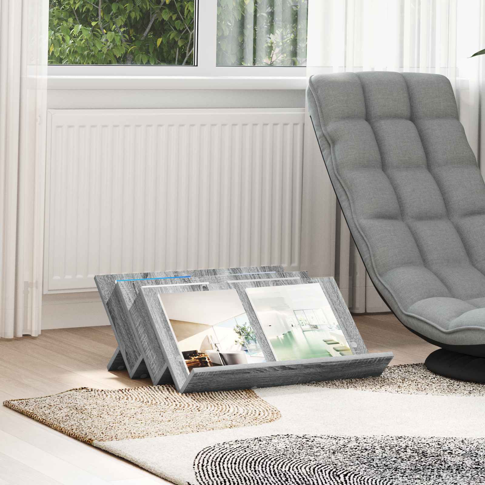 Ράφι Περιοδικών με ράφι Γκρίζο Σονομα 65 x 53 x 28,5 εκ