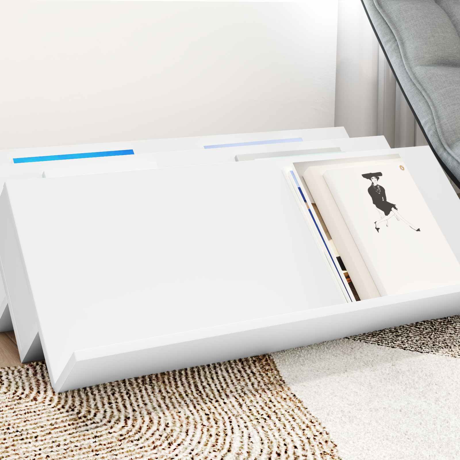 Ράφι Περιοδικών Λευκό 90 x 53 x 28,5 εκ Επεξεργασμένο ξύλο