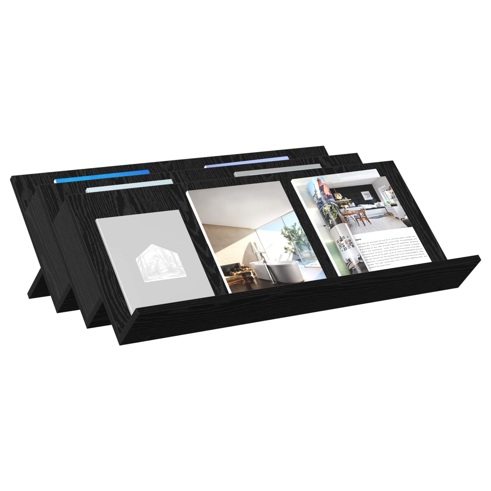 Ράφι Περιοδικών Μαύρη Οξυά 90 x 53 x 28,5 εκ Επεξεργασμένο ξύλο