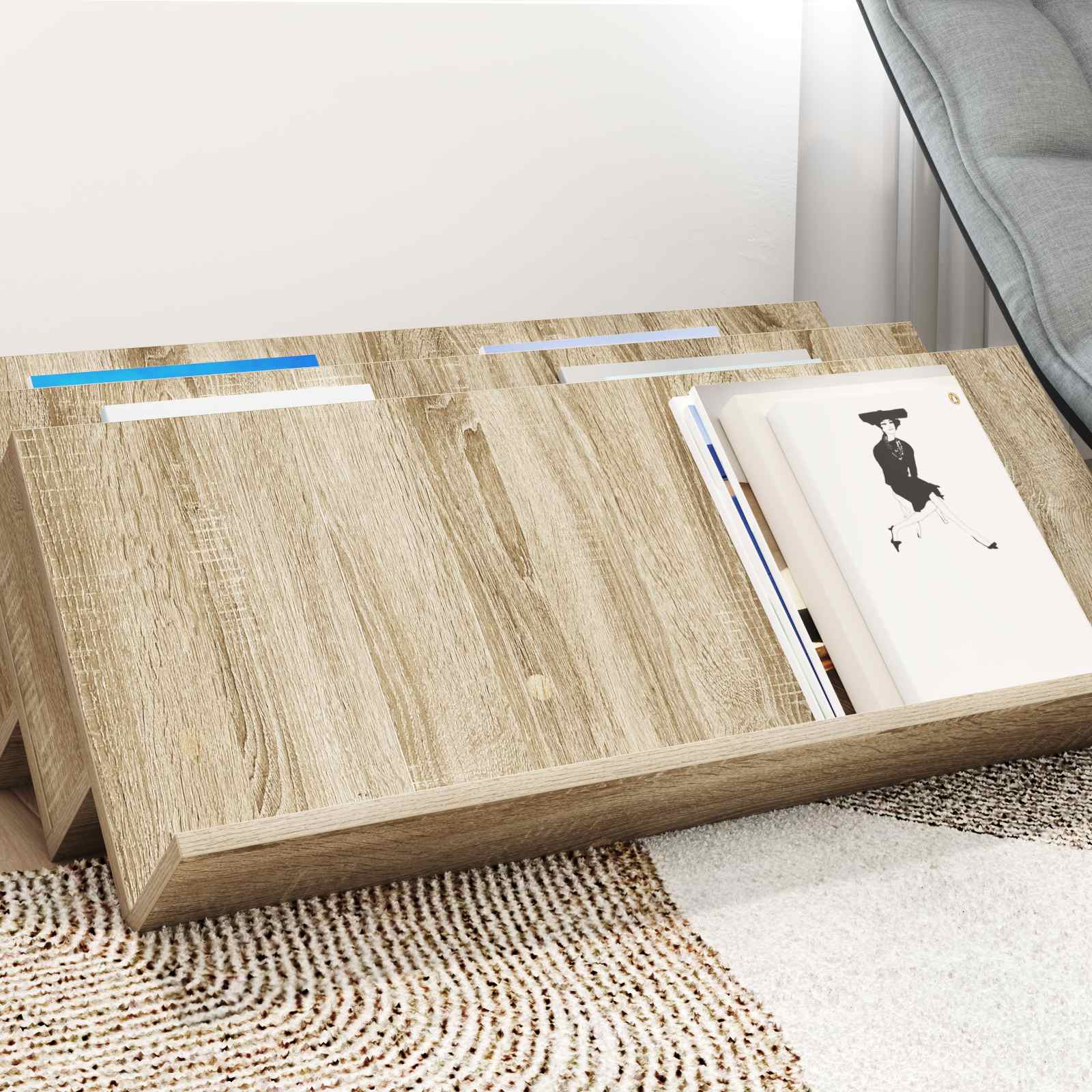 Ράφι Περιοδικών με ράφι Δρύς Sonoma 90 x 53 x 28,5 εκ