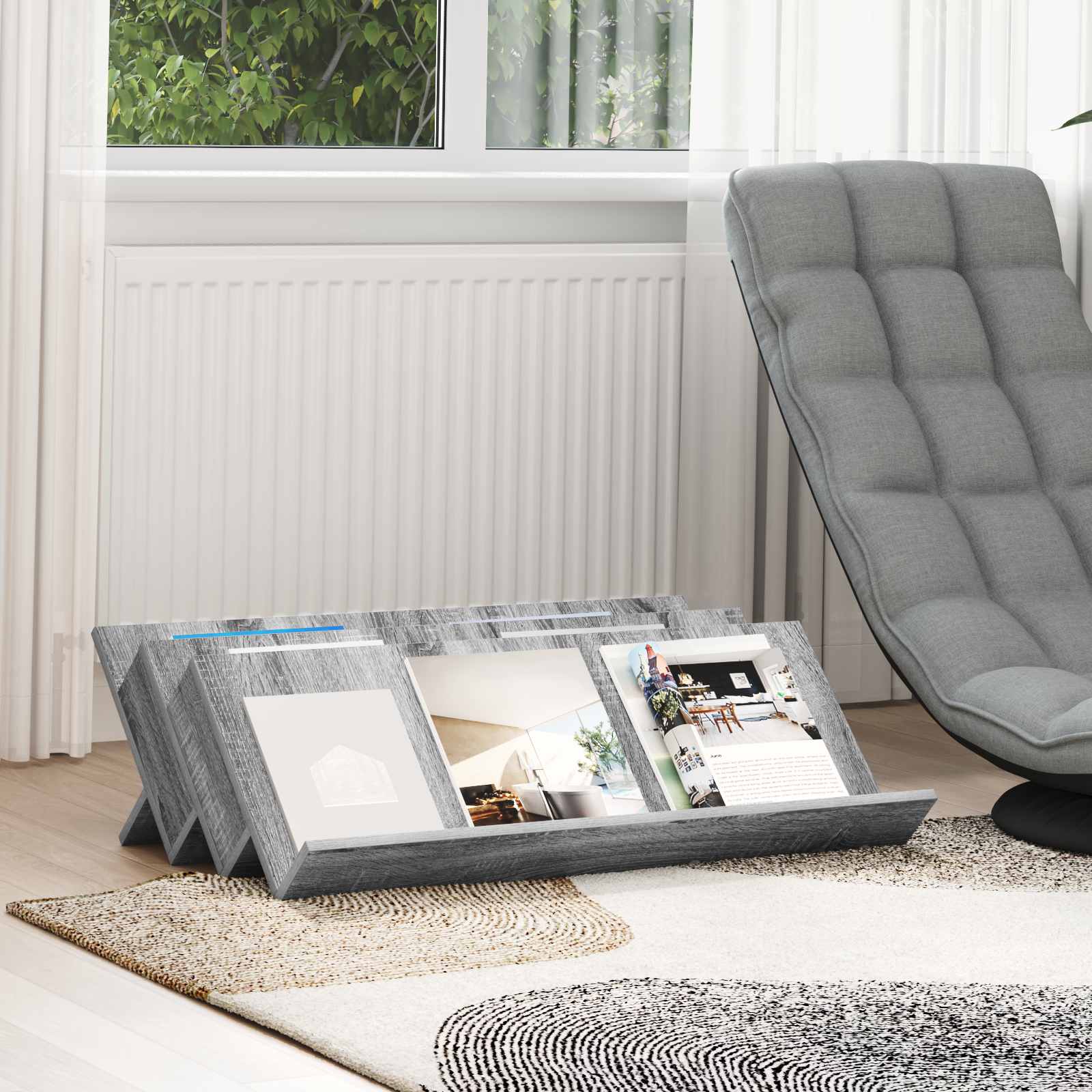 Ράφι Περιοδικών με ράφι Γκρίζο Σονομα 90 x 53 x 28,5 εκ