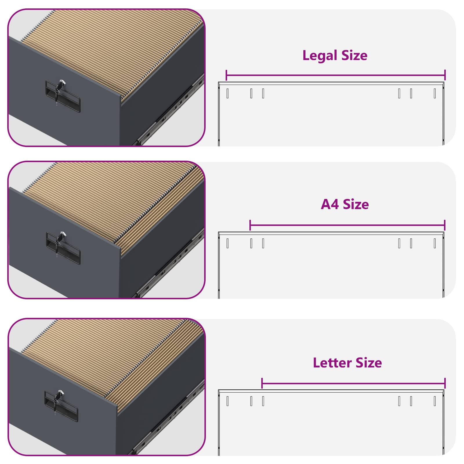 Ντουλάπα Αρχείων με συρτάρι 2 pcs Ανθρακί 44 x 50 x 106.5 εκ