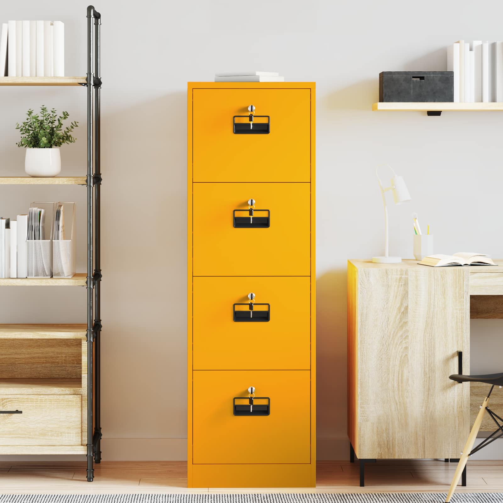 Ντουλάπα Αρχείων 2 pcs Χαμομηλί κίτρινο 44 x 50 x 139 εκ