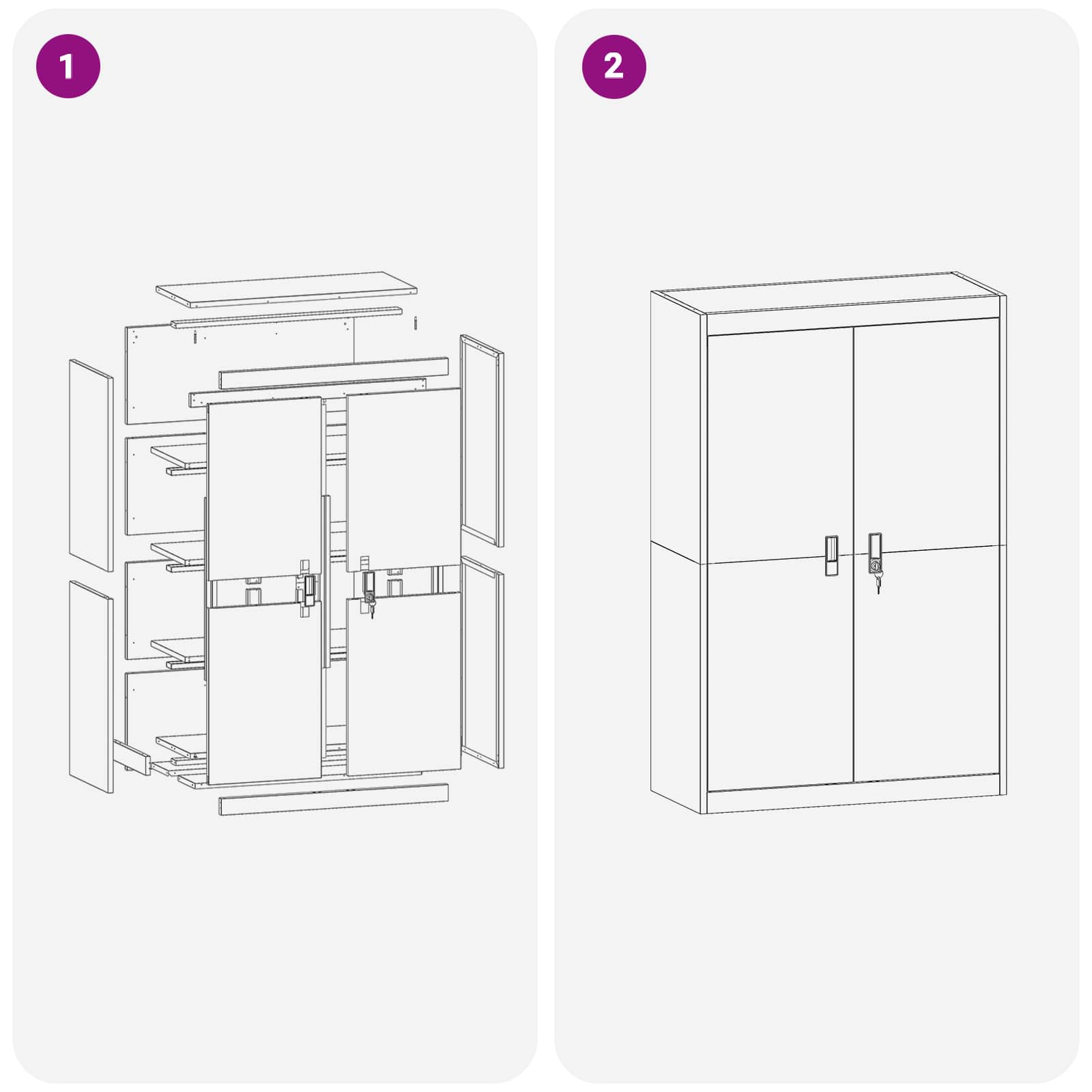 Ντουλάπι αποθήκευσης Λευκός 90 x 40 x 140 cm Ατσάλι