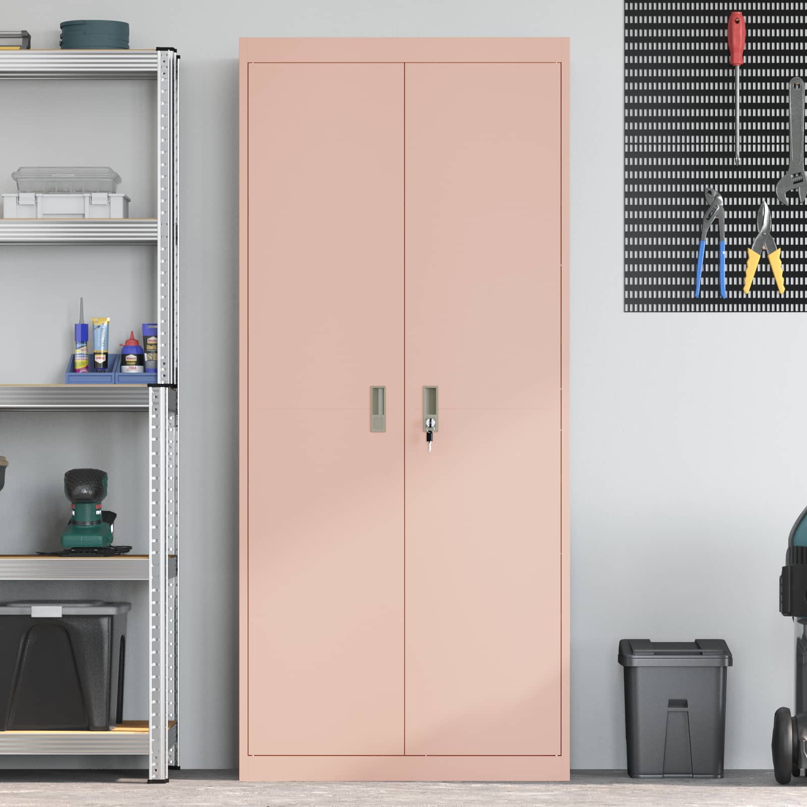 Ντουλάπι αποθήκευσης Ροζ 80 x 40 x 180 εκ Ατσάλι