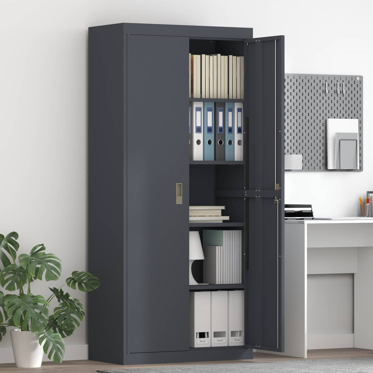 Ντουλάπι αποθήκευσης Ανθρακί 80 x 40 x 180 εκ Ατσάλι