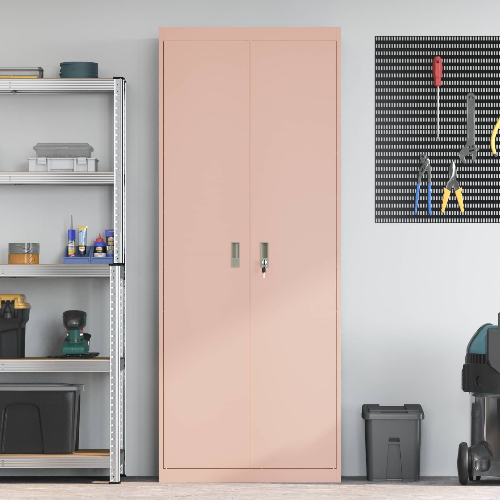 Ντουλάπι αποθήκευσης Ροζ 80 x 40 x 200 εκ Ατσάλι