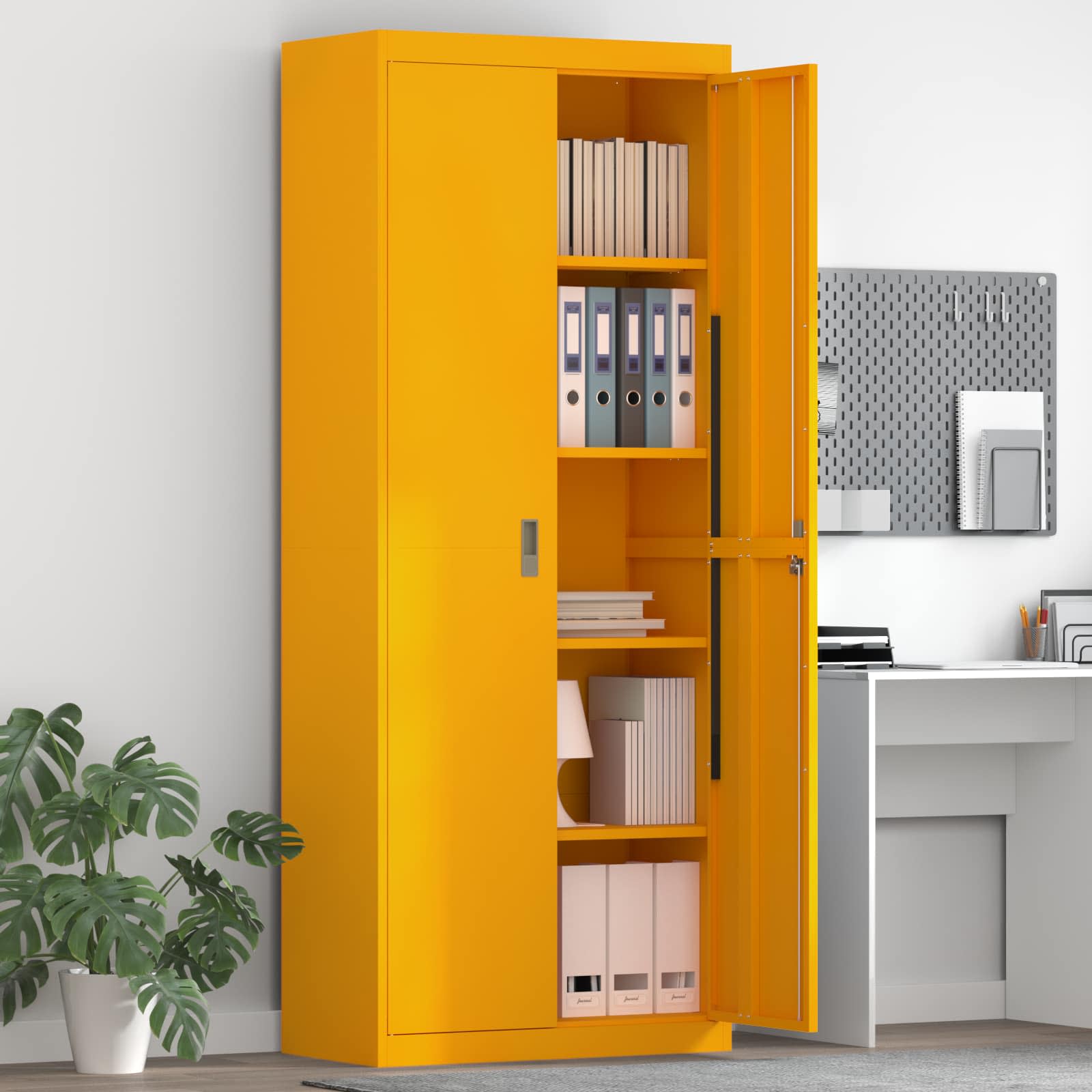 Ντουλάπι αποθήκευσης Χαμομηλί κίτρινο 80 x 40 x 200 εκ Ατσάλι