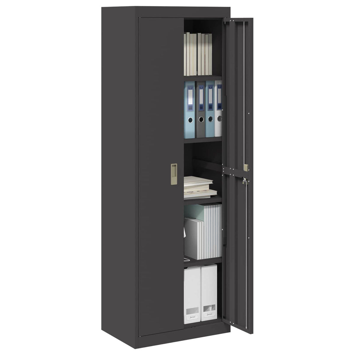 Ντουλάπι αποθήκευσης Μαύρο 60 x 40 x 180 εκ Ατσάλι - Pakobazaar
