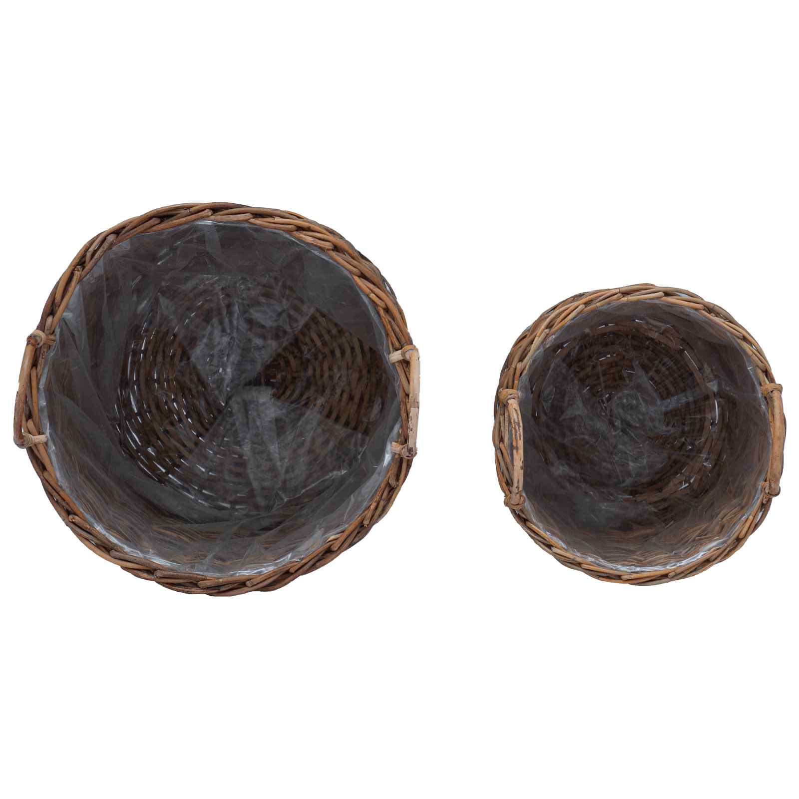 Καλάθι Φυτών με αποθήκευση 2 pcs Καφέ Λάκακ Ράττανα