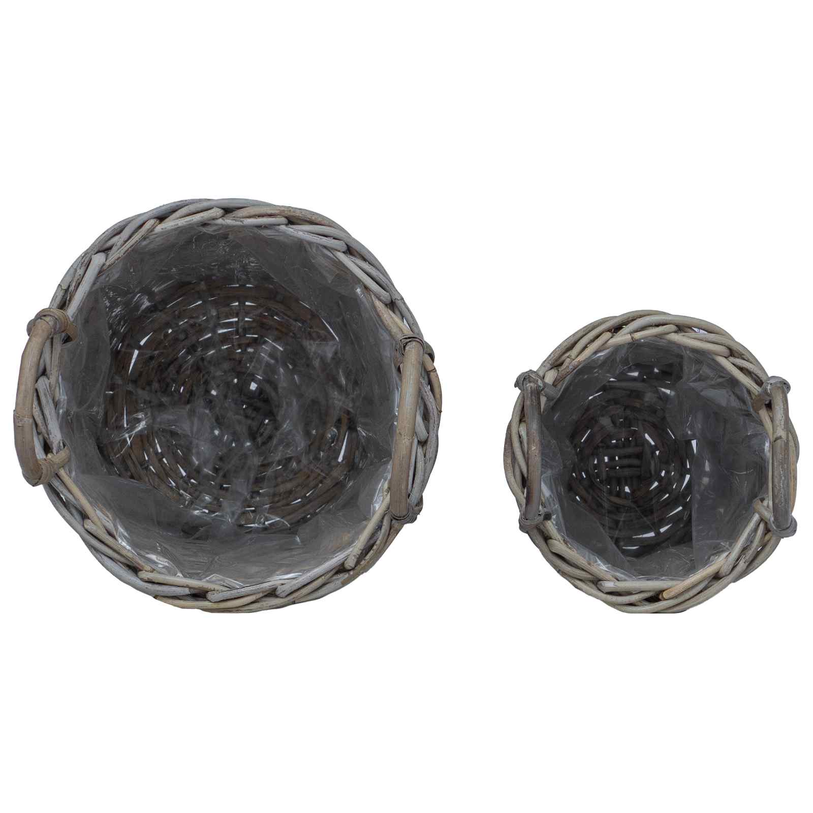 Καλάθι Φυτευτή με αποθήκευση 2 pcs Γκρι Ρατάν Κούμπου