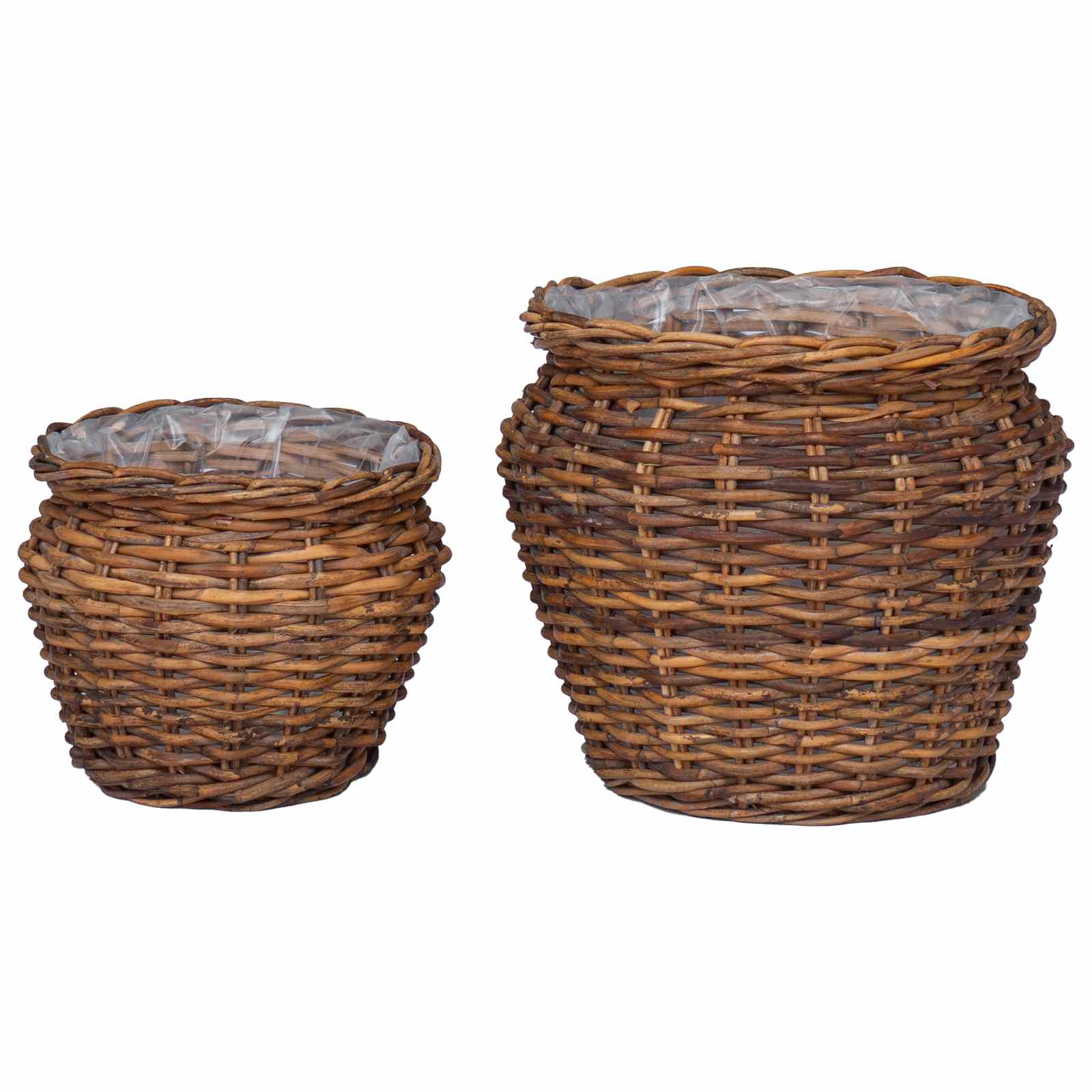 Καλάθι φυτών με αποθήκευση 2 pcs Καφέ Ρατάν Lacak