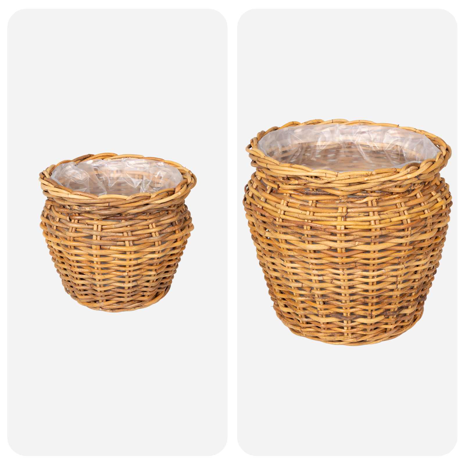 Καλάθι φυτών με αποθήκευση 2 pcs Καφέ Ρατάν Lacak