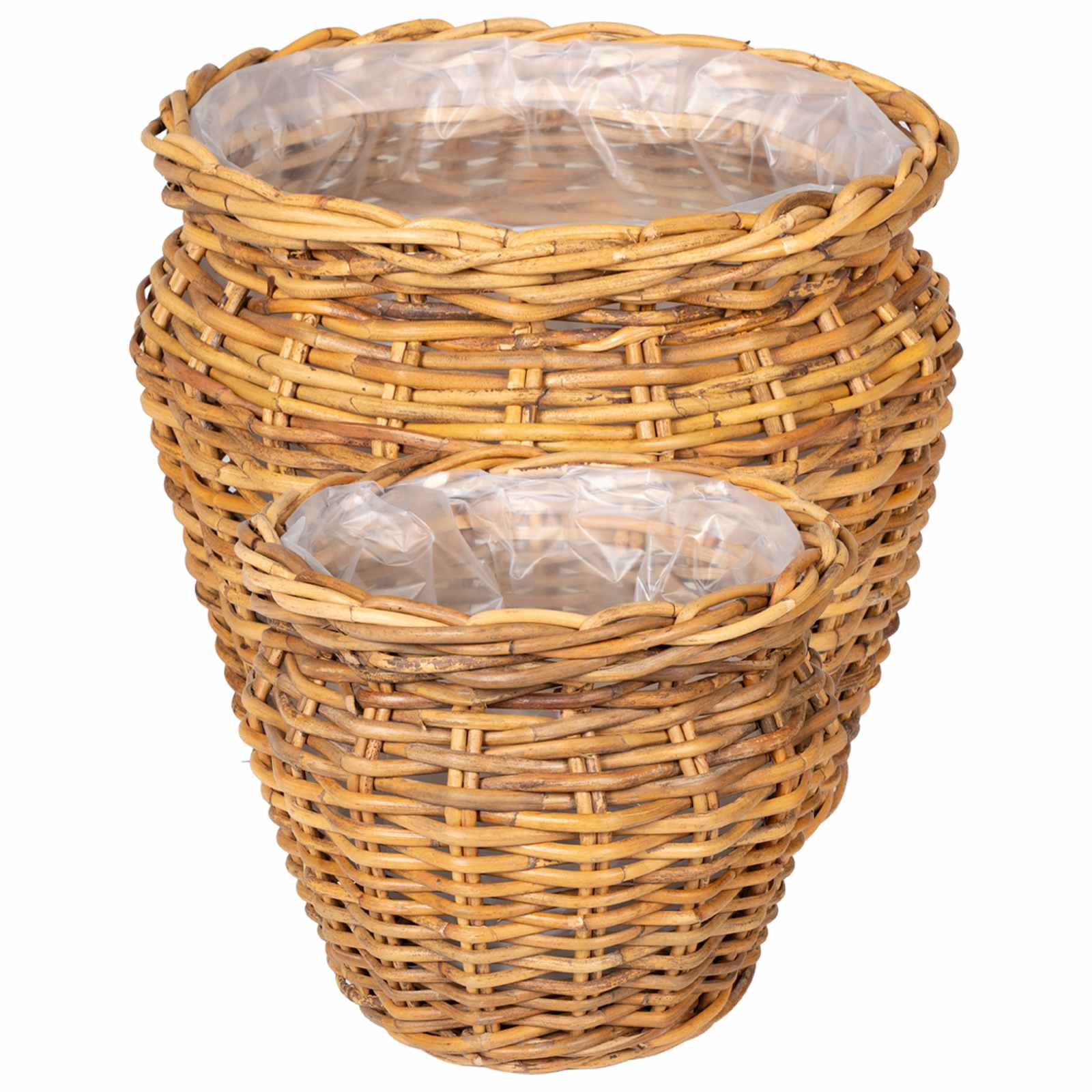 Καλάθι φυτών με αποθήκευση 2 pcs Καφέ Ρατάν Lacak