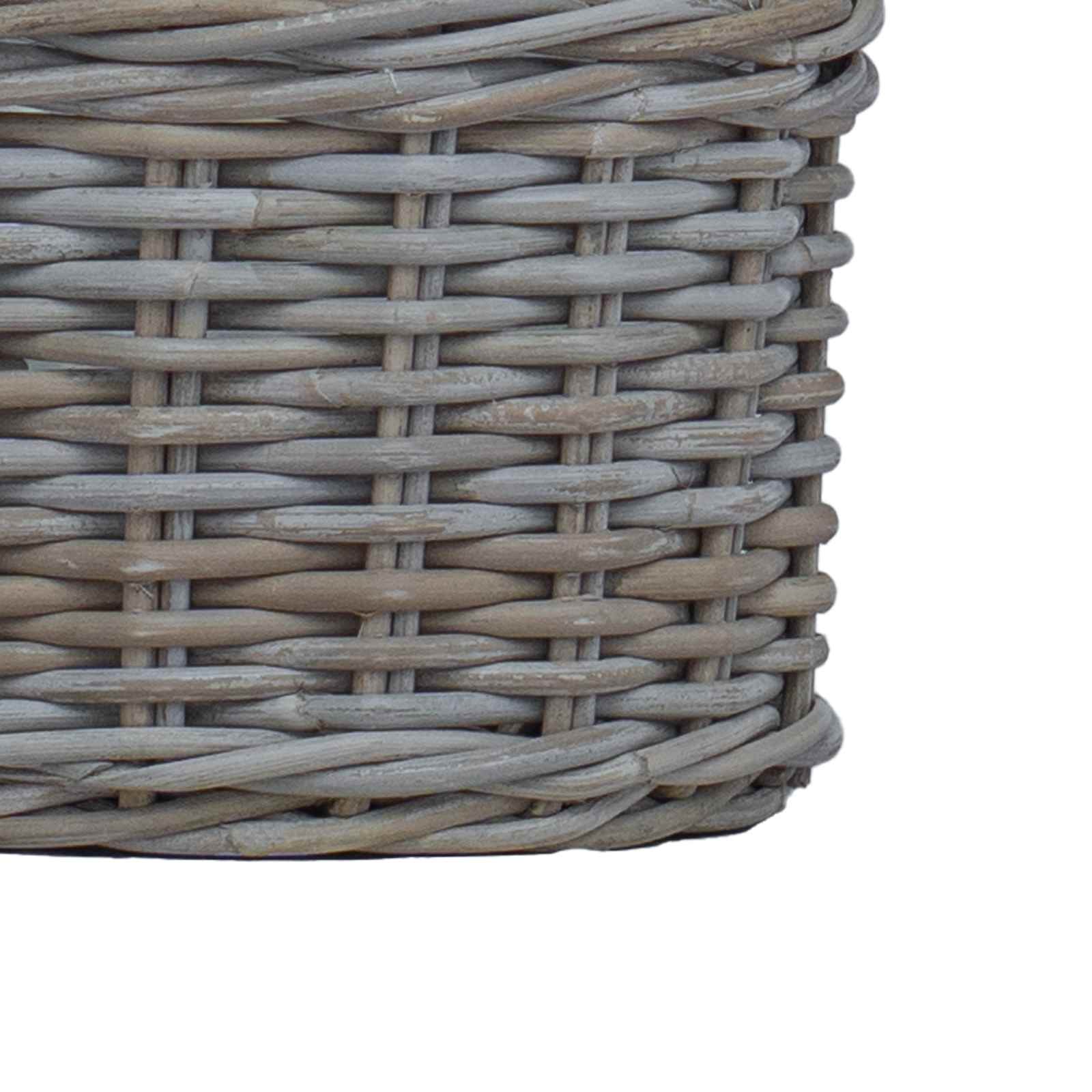 Καλάθι Γλάστρας με αποθήκευση 2 pcs Γκρι Ρατάν Κούμπου