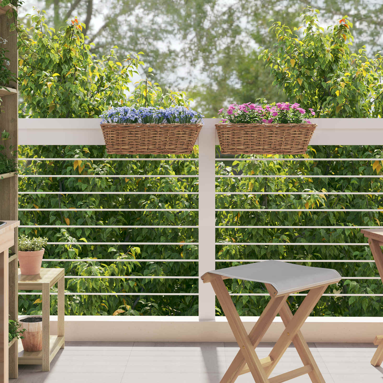 Κρεμαστό Καλάθι Γλάστρας 2 pcs Καφέ 48 x 22 x 15 εκ. - Pakobazaar