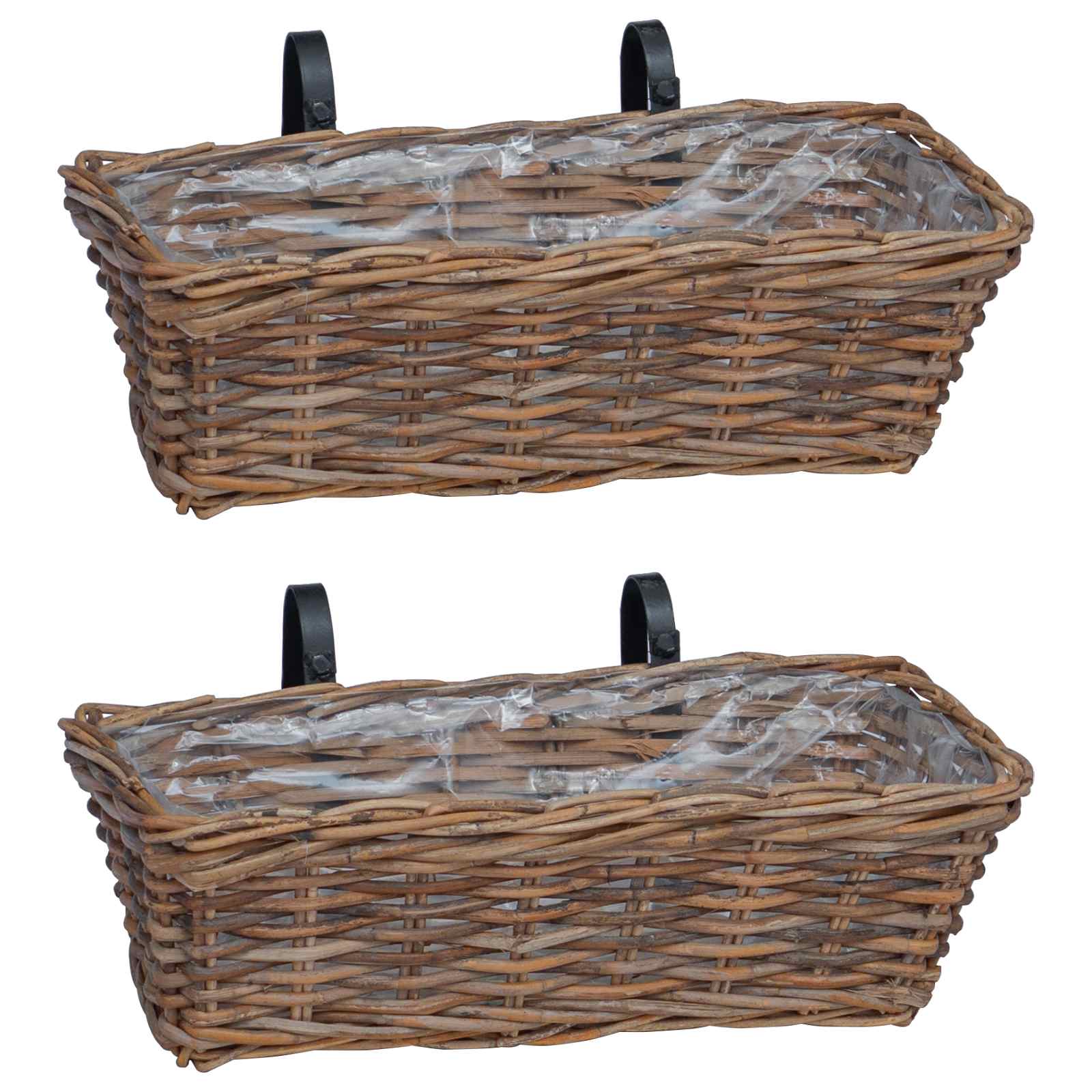 Κρεμαστό Καλάθι Γλάστρας 2 pcs Καφέ 48 x 22 x 15 εκ. - Pakobazaar