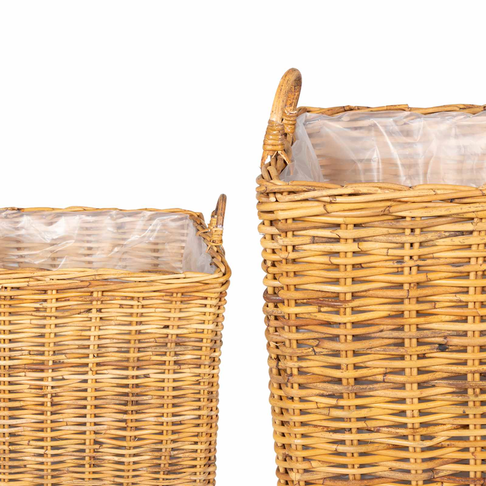 Καλάθι Για Φυτά με αποθήκευση 2 pcs Καφέ Ράτταν Λατσάκ