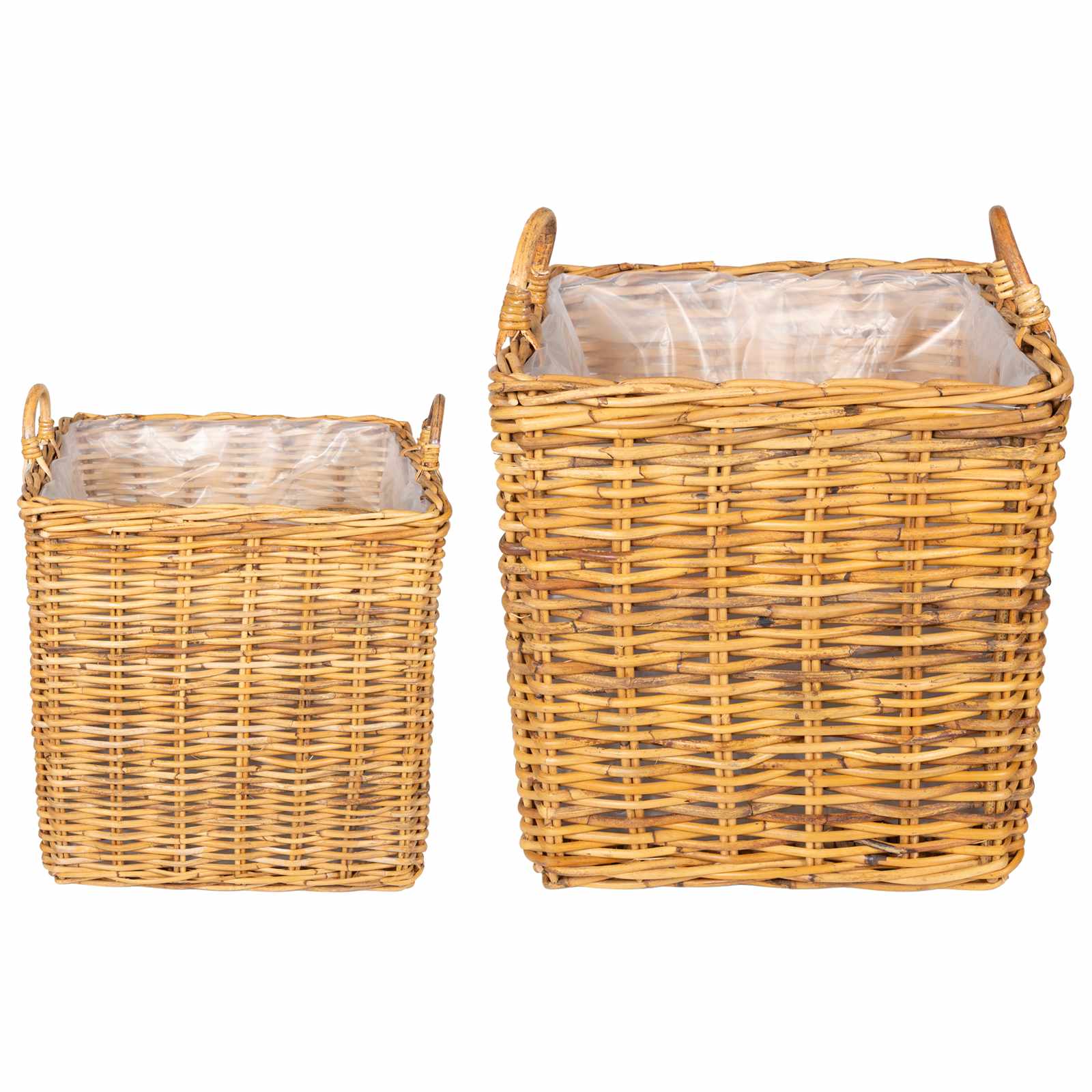 Καλάθι Για Φυτά με αποθήκευση 2 pcs Καφέ Ράτταν Λατσάκ