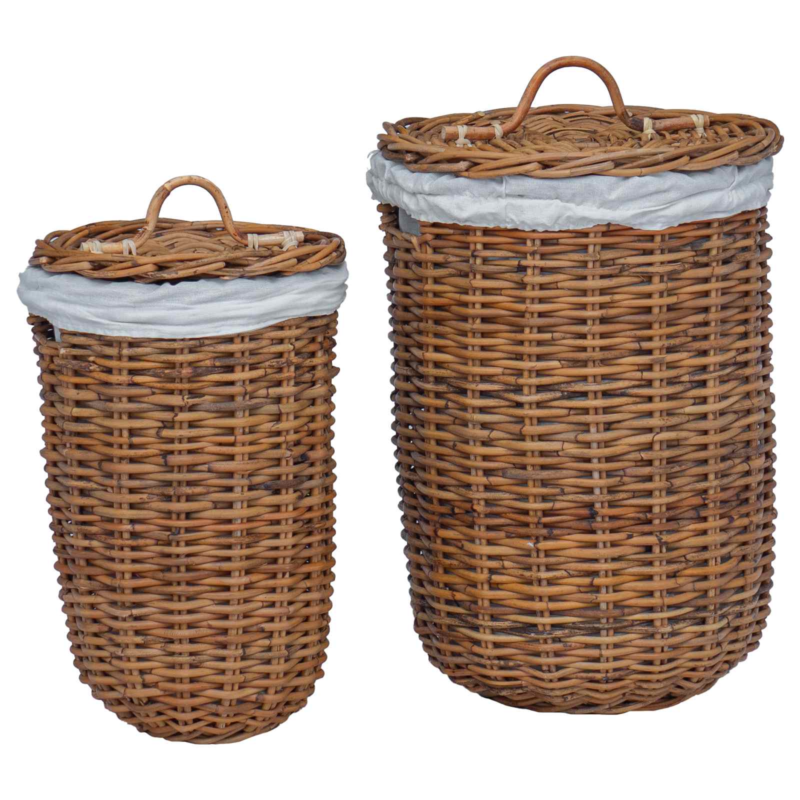 Καλάθι Πλυντηρίου 2 pcs Καφέ Ρατάν Κούμπου - Pakobazaar