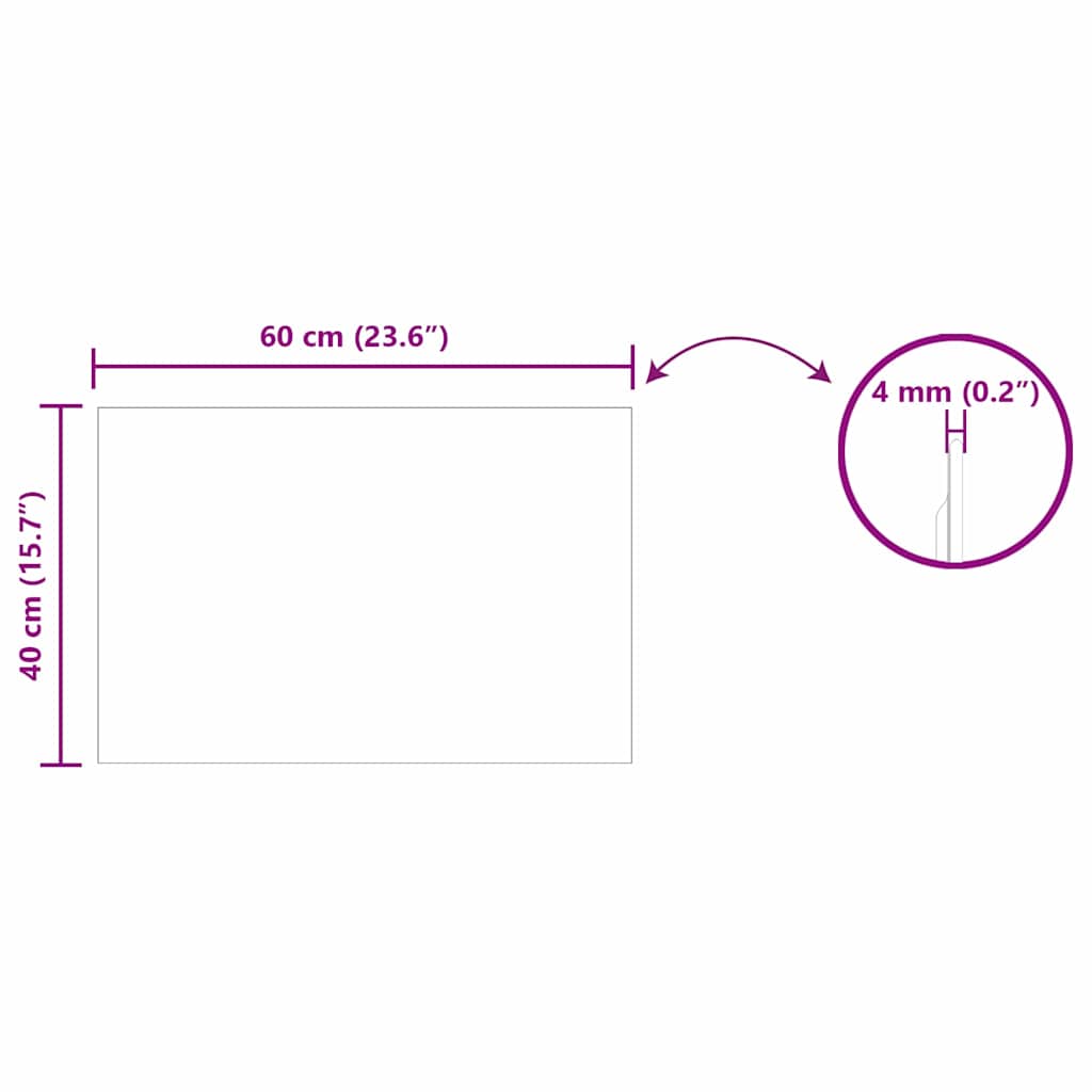 Καθρέφτης τοίχου Ορθογώνιος 60 x 40 cm σκληρυμένο γυαλί - Pakobazaar