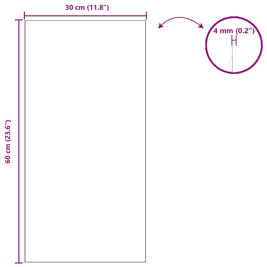 Καθρέφτης τοίχου Ορθογώνιος 30 x 60 cm σκληρυμένο γυαλί - Pakobazaar