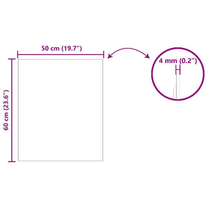 Καθρέφτης τοίχου Ορθογώνιος 50 x 60 cm σκληρυμένο γυαλί - Pakobazaar