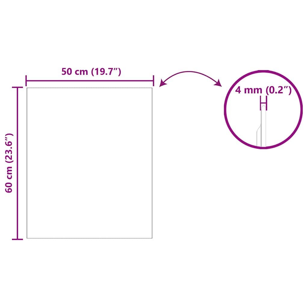 Καθρέφτης τοίχου Ορθογώνιος 50 x 60 cm σκληρυμένο γυαλί - Pakobazaar