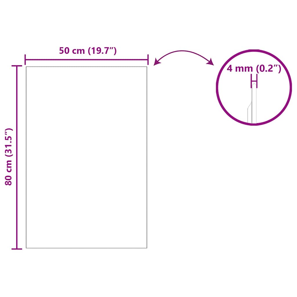 Καθρέφτης τοίχου Ορθογώνιος 50 x 80 cm σκληρυμένο γυαλί - Pakobazaar