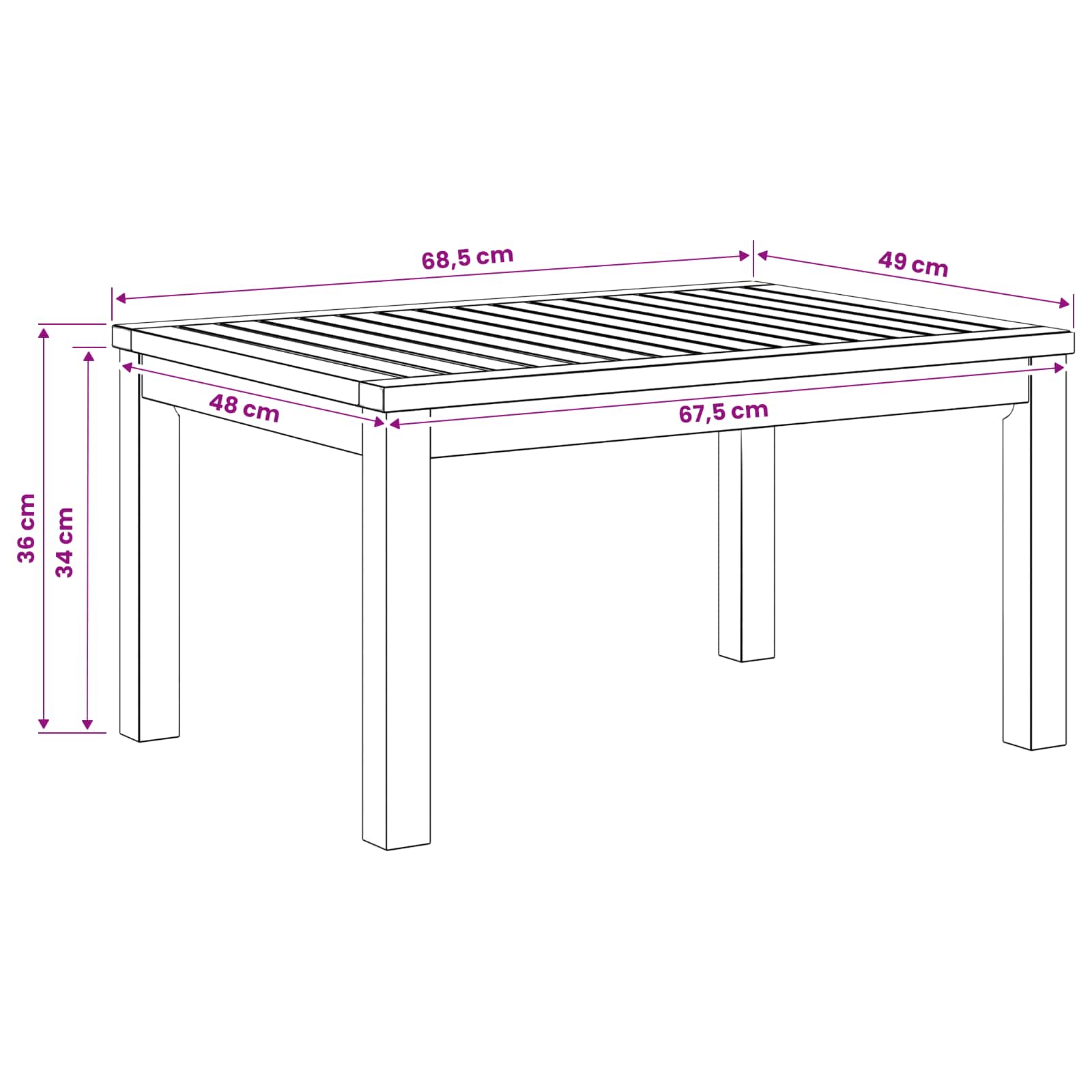 Τραπεζάκι σαλονιού Φυσικό 50 x 68,5 x 36 εκ. - Pakobazaar