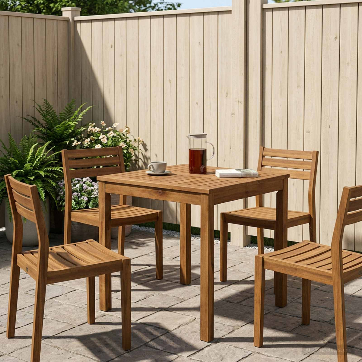 Τραπέζι δείπνου κήπου Φυσικό 60 x 60,5 x 75 εκ - Pakobazaar