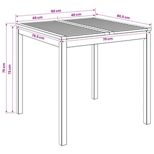 Τραπέζι δείπνου κήπου Φυσικό 80 x 80,5 x 75 εκ - Pakobazaar
