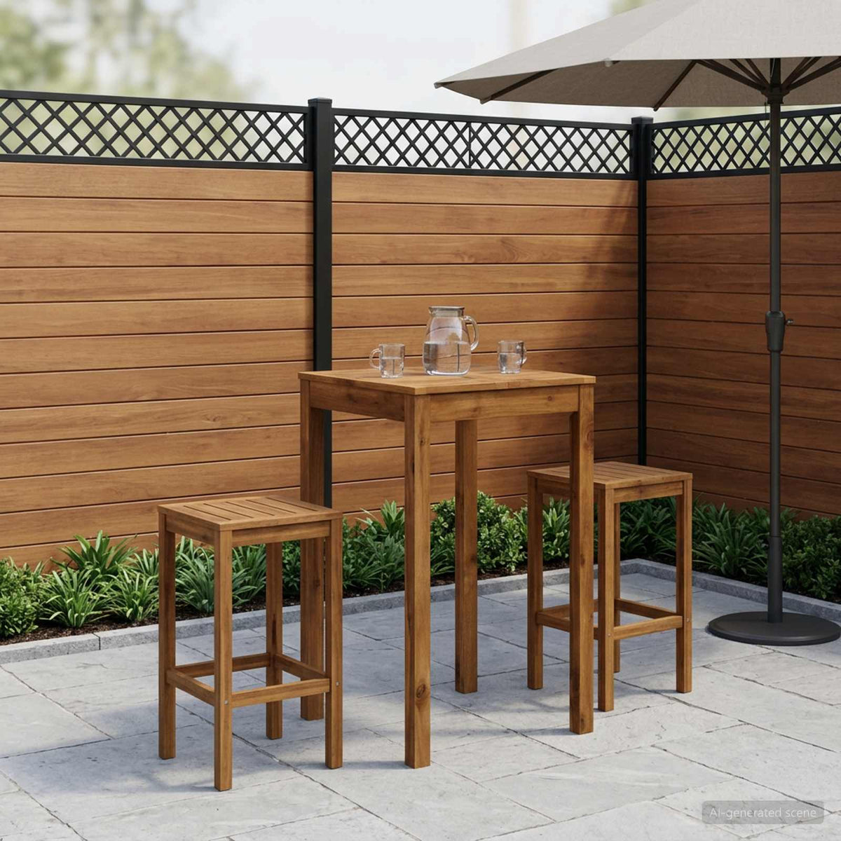 Τραπέζι μπαρ κήπου Φυσικό 60 x 60,5 x 105 εκ - Pakobazaar