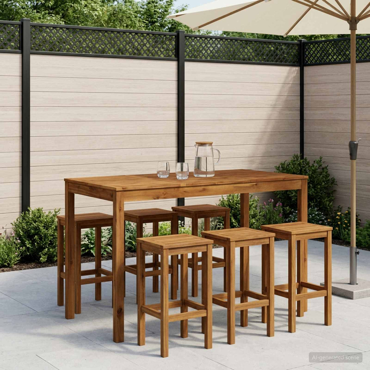 Τραπέζι μπαρ κήπου Φυσικό 141 x 80,5 x 105 εκ - Pakobazaar