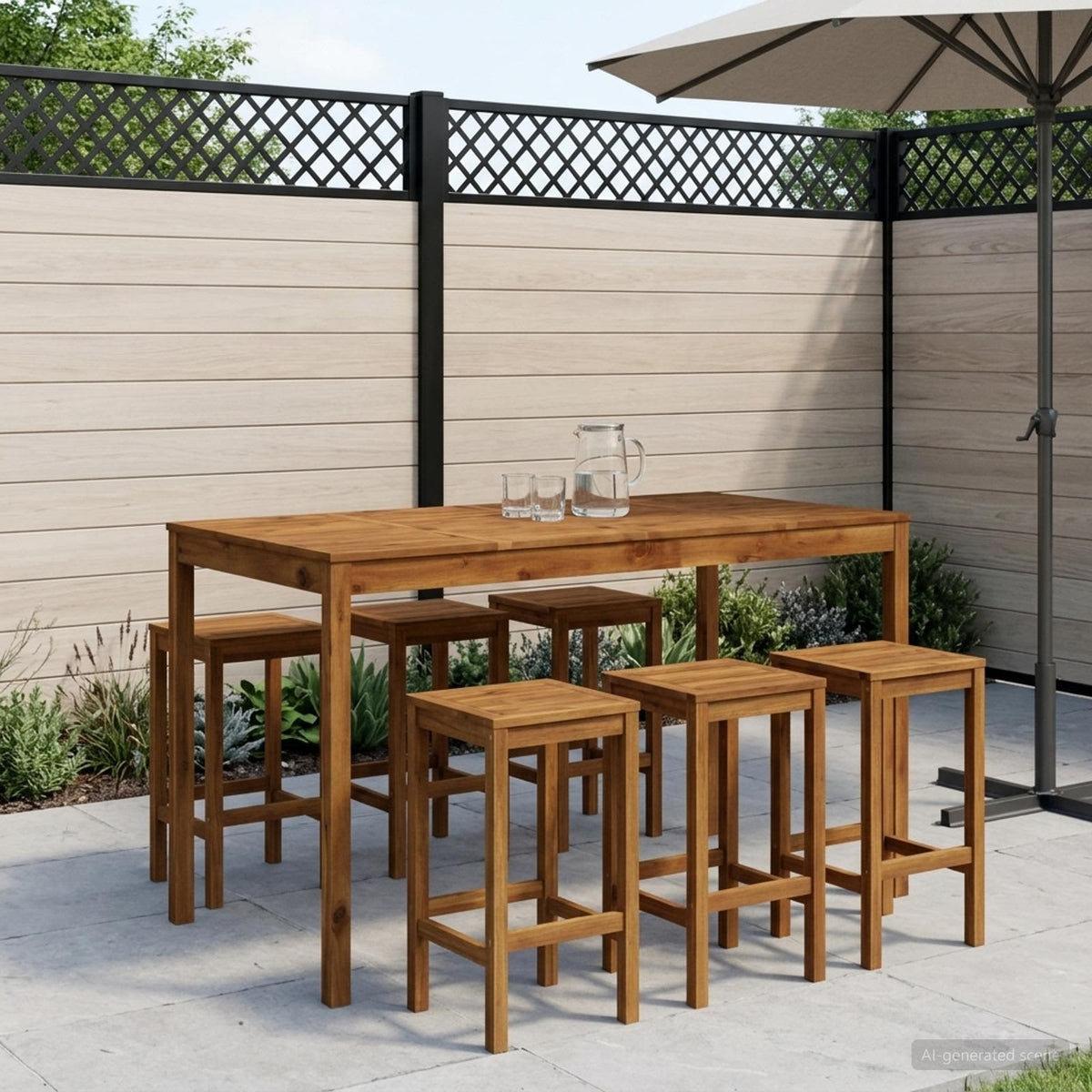 Τραπέζι μπαρ κήπου Φυσικό 180 x 88,5 x 105 εκ - Pakobazaar