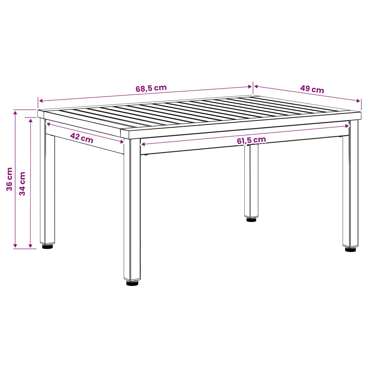 Τραπεζάκι σαλονιού Φυσικό και Λευκό 49 x 68,5 x 36 cm - Pakobazaar