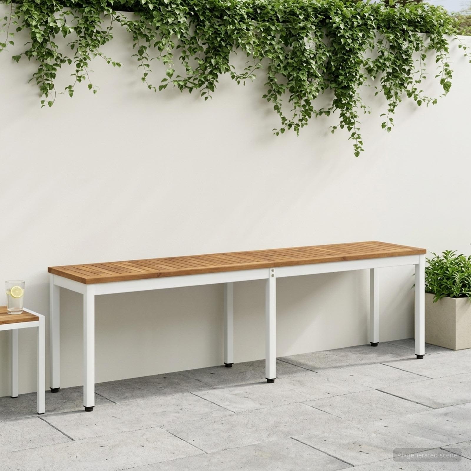 Παγκάκι κήπου 161 x 35 x 45 εκ Στερεό Ξύλο Ακακίας Ορθογώνιος - Pakobazaar