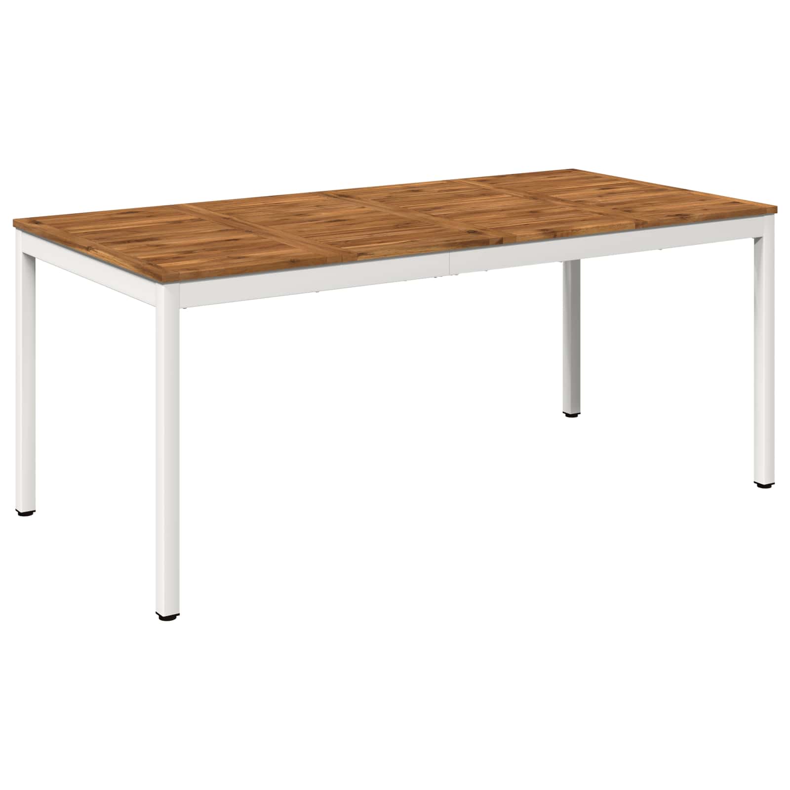 Τραπέζι δείπνου κήπου Φυσικό και Λευκό 180 x 88,5 x 75 εκ