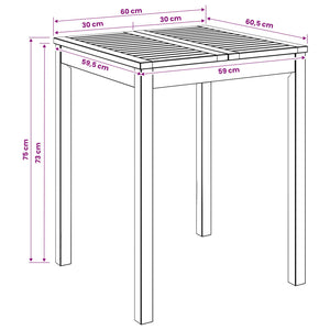 Τραπέζι δείπνου κήπου Λευκό 60 x 60,5 x 75 εκ