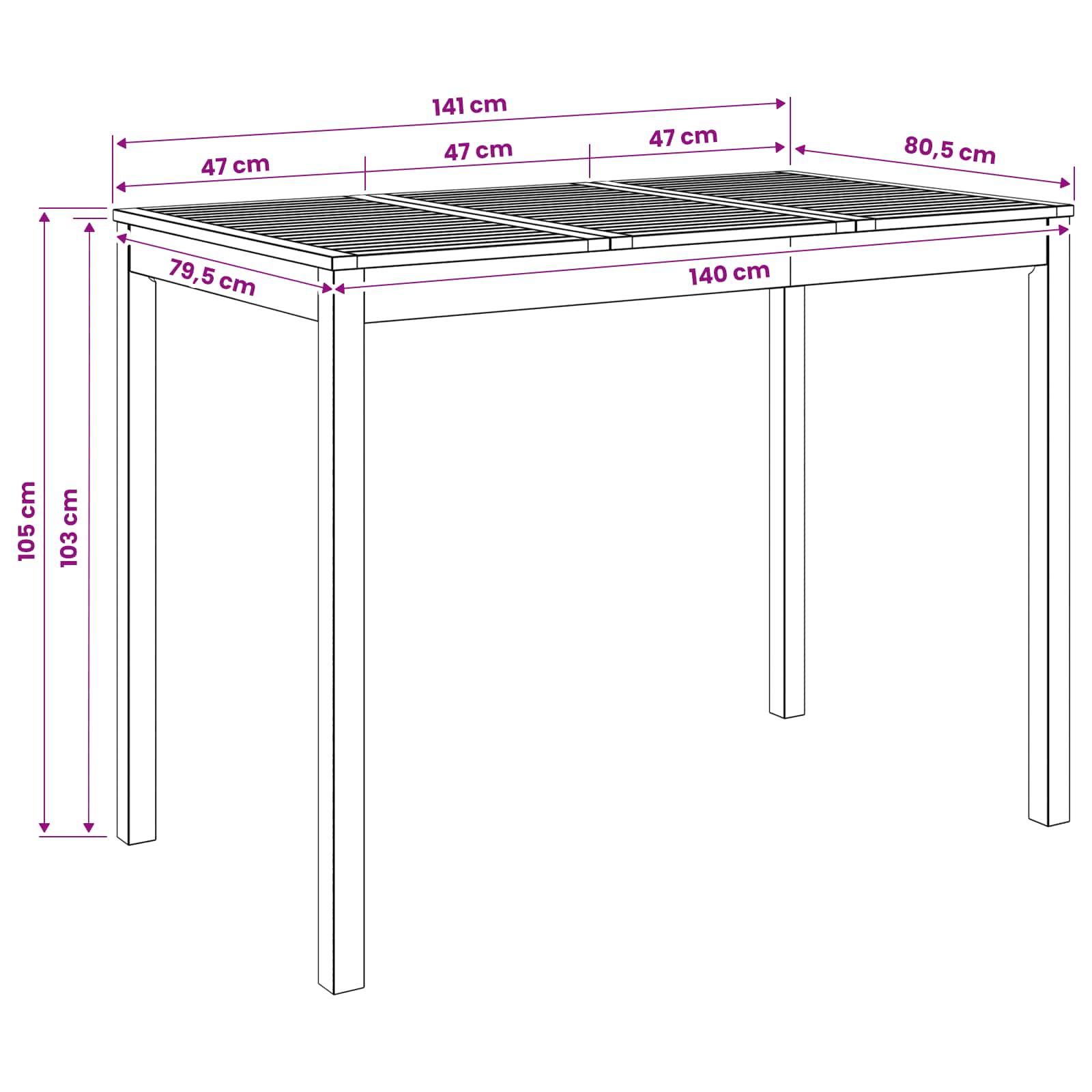 Τραπέζι μπαρ κήπου Λευκό 141 x 80,5 x 105 εκ - Pakobazaar