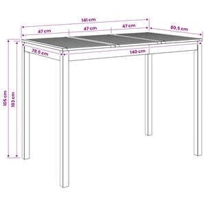 Τραπέζι μπαρ κήπου Λευκό 141 x 80,5 x 105 εκ - Pakobazaar