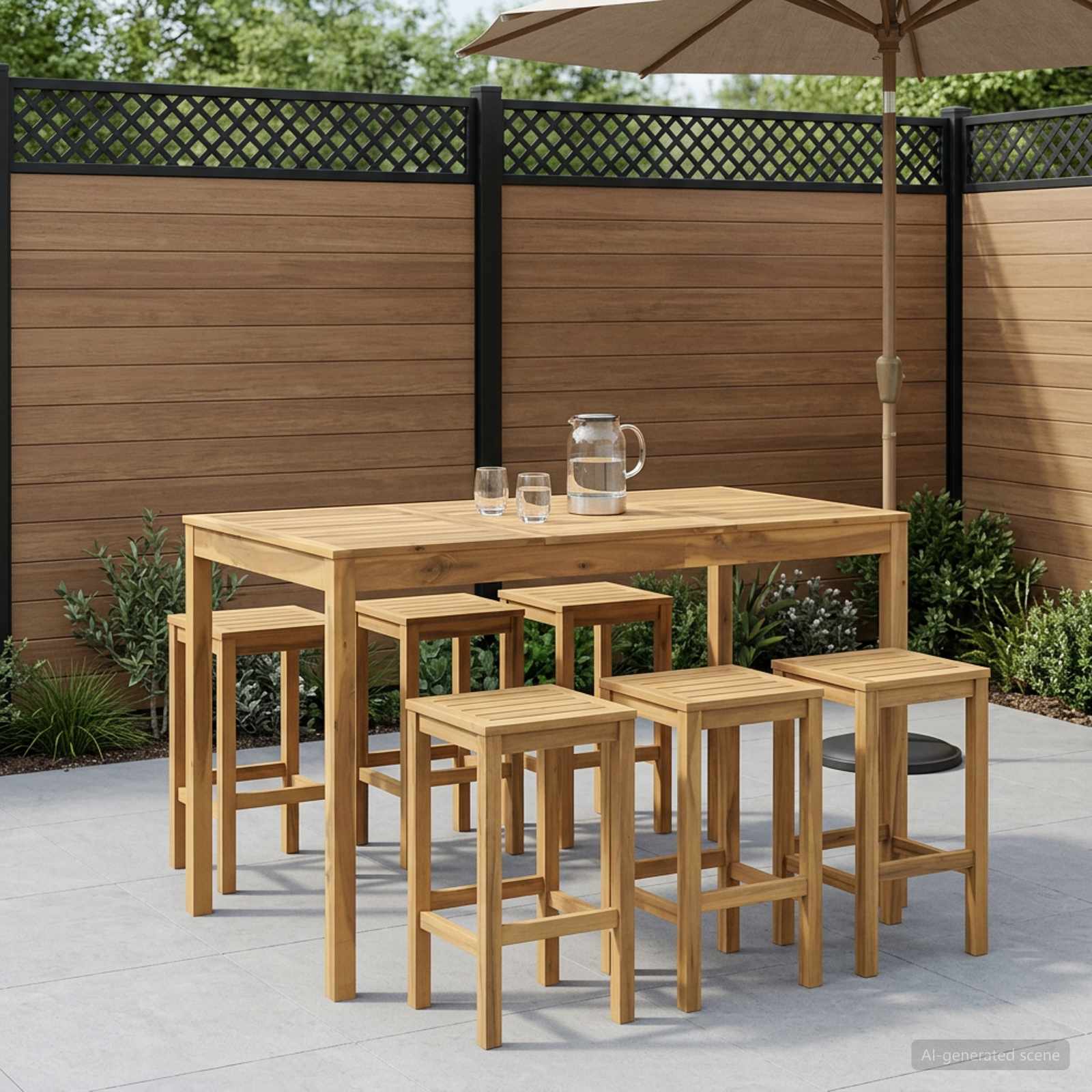 Τραπέζι μπαρ κήπου Λευκό 147 x 88,5 x 105 εκ - Pakobazaar