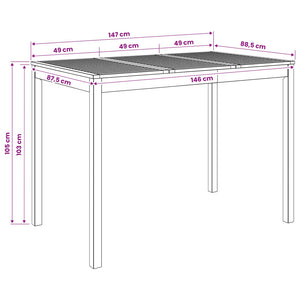 Τραπέζι μπαρ κήπου Λευκό 147 x 88,5 x 105 εκ - Pakobazaar
