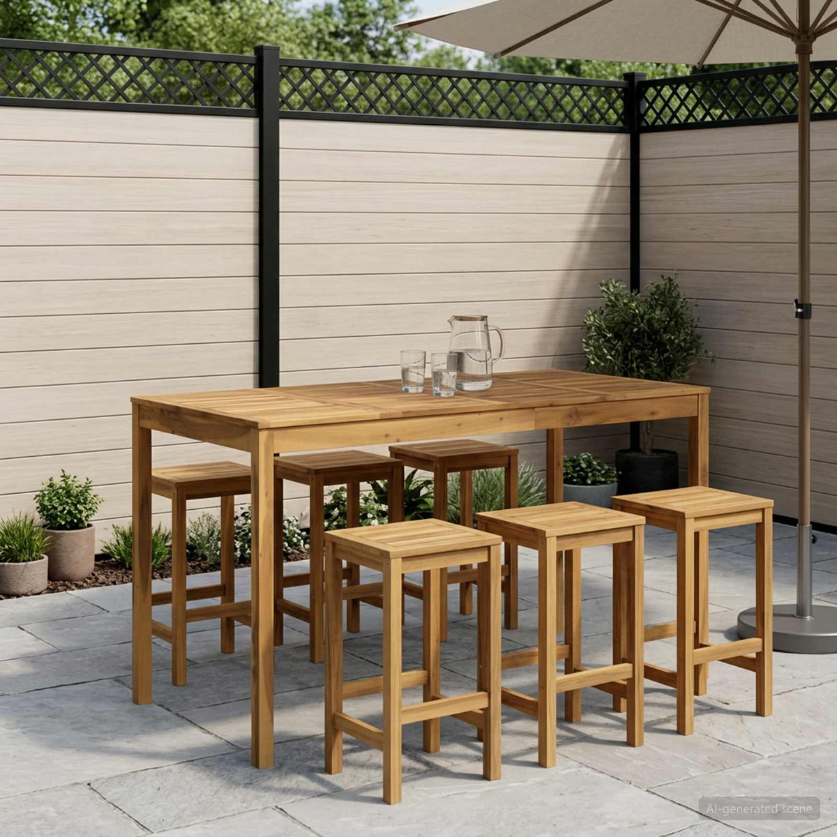 Τραπέζι μπαρ κήπου Λευκό 180 x 88,5 x 105 εκ - Pakobazaar
