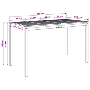 Τραπέζι μπαρ κήπου Λευκό 180 x 88,5 x 105 εκ - Pakobazaar