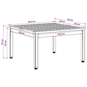 Τραπεζάκι σαλονιού Λευκό και Μαύρο 60 x 60,5 x 36 εκ.