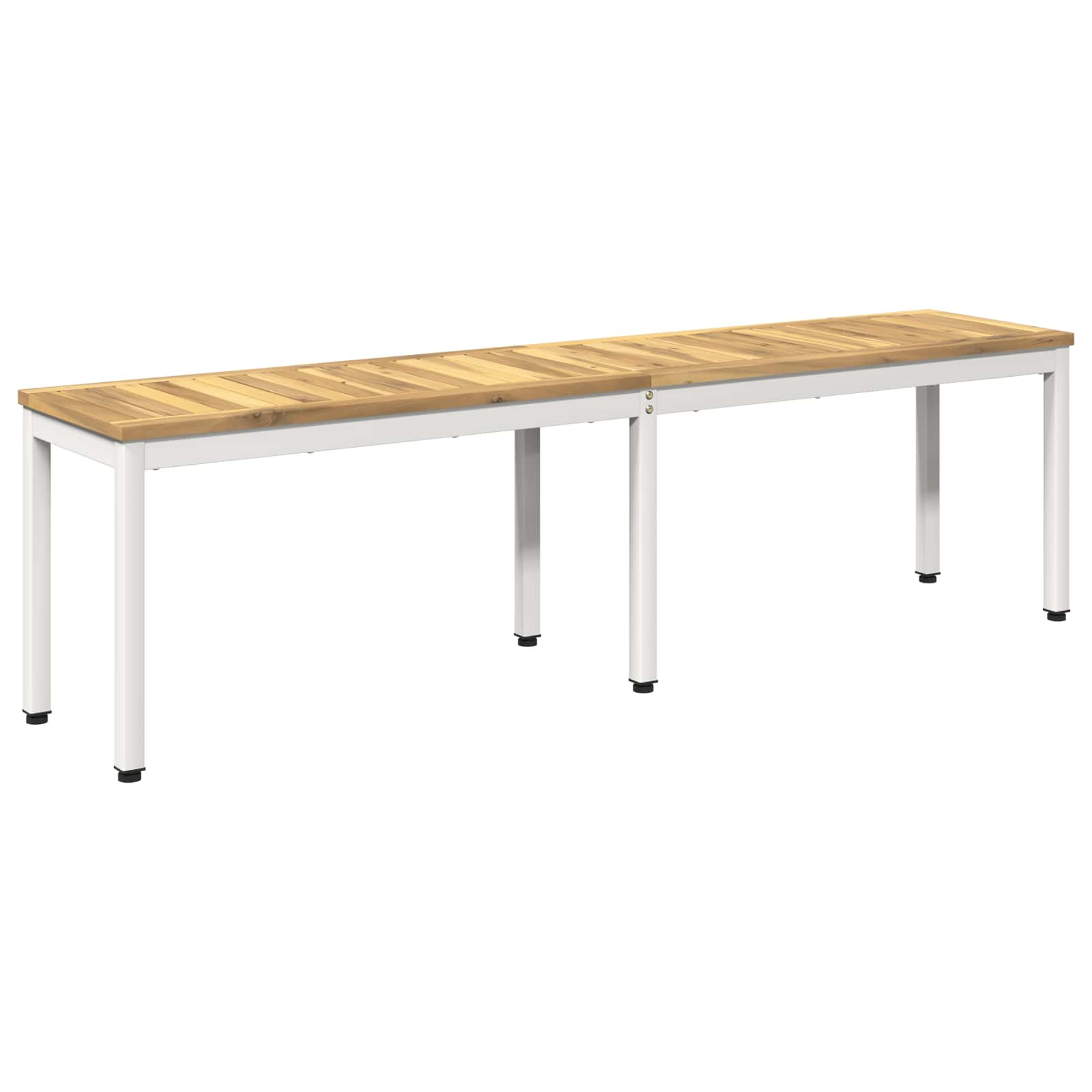 Παγκάκι κήπου 161 x 35 x 45 εκ Στερεό Ξύλο Ακακίας Λευκό - Pakobazaar